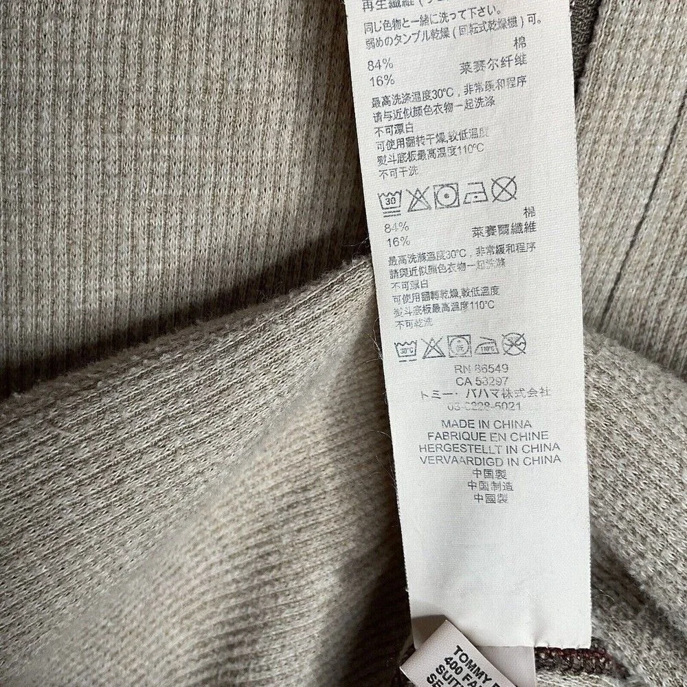 Tommy Bahama Gray/Beige Reversible 1/4 Zip MockNeck Sweater‎ Men XL China
